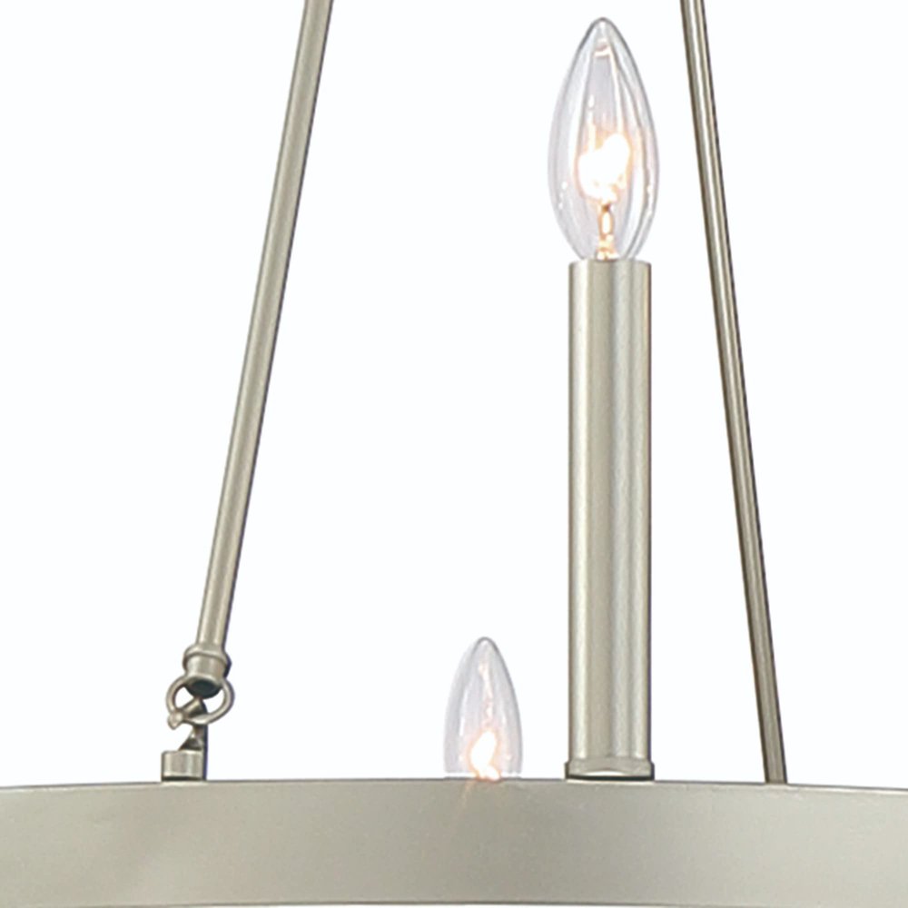 Silver Candle Style Twelve Light Metal Dimmable Chandelier — view 5