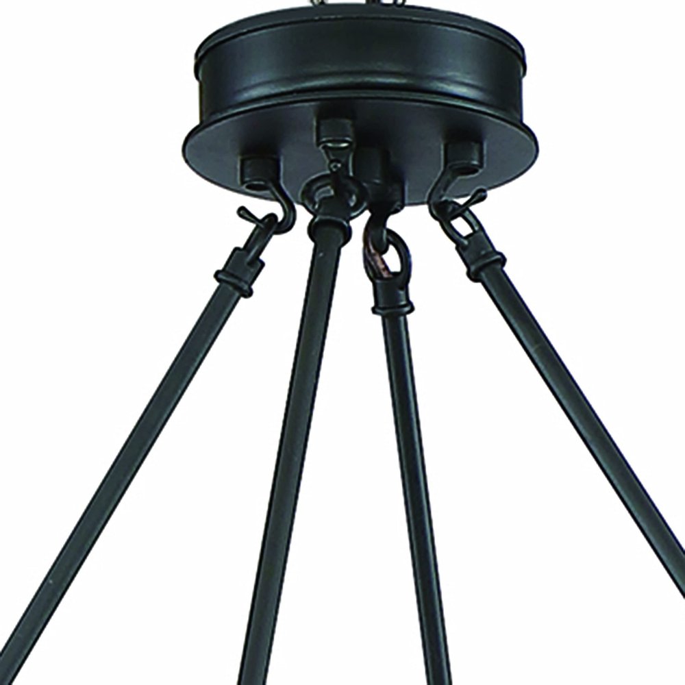 Black Candle Style Twelve Light Metal Dimmable Chandelier — view 4