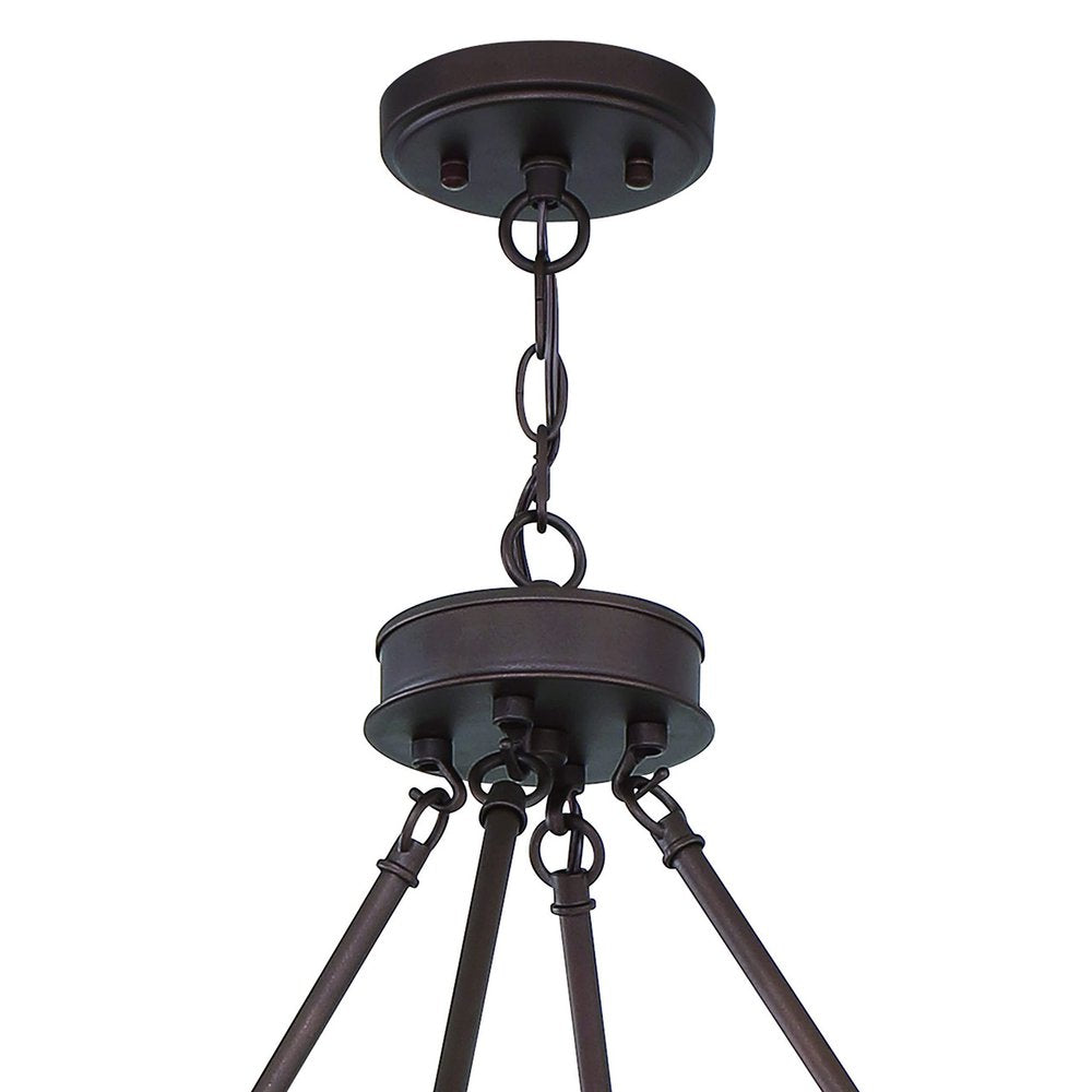 Bronze Candle Style Twelve Light Metal Dimmable Chandelier — view 4