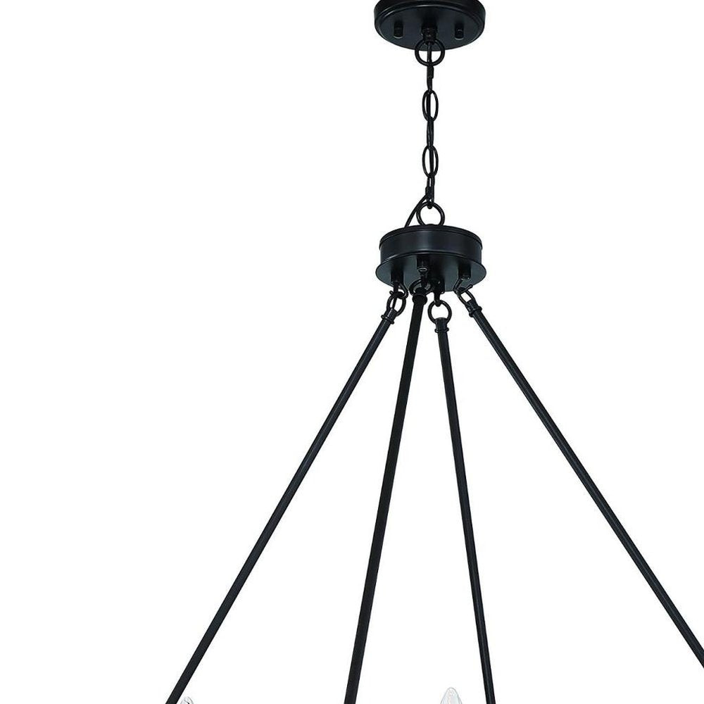 Black And White Candle Style Twelve Light Metal Dimmable Chandelier — view 8