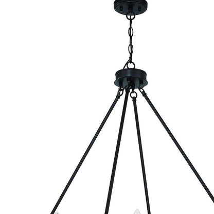 Black And White Candle Style Twelve Light Metal Dimmable Chandelier
