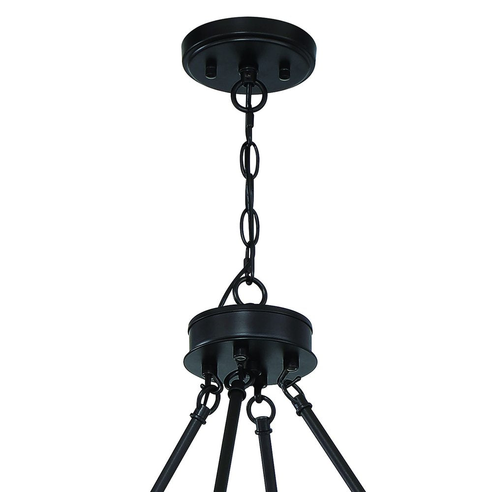 Black And White Candle Style Twelve Light Metal Dimmable Chandelier — view 3
