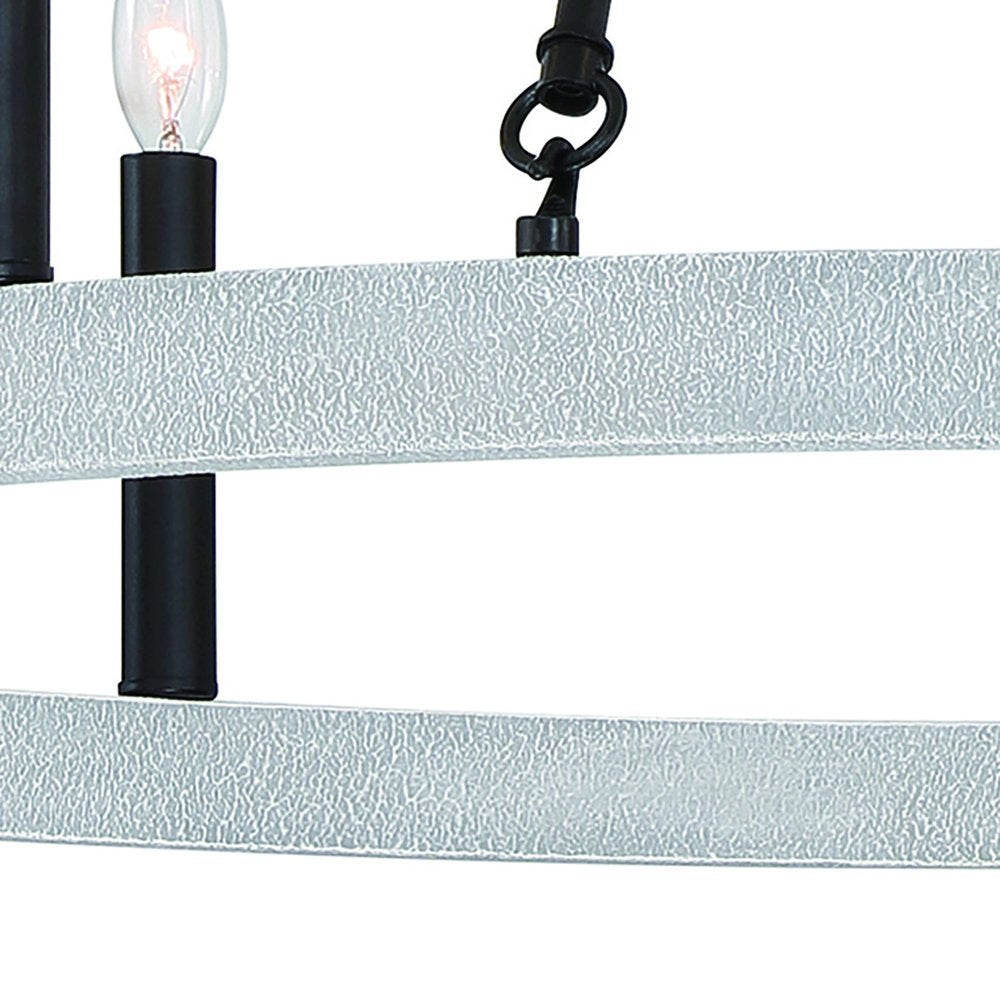 Black And White Candle Style Twelve Light Metal Dimmable Chandelier — view 5