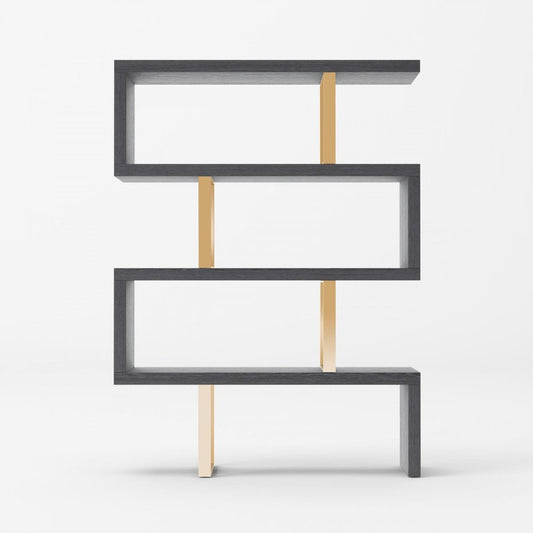 Gold And Gray Four Tier Bookcase HomeRoots