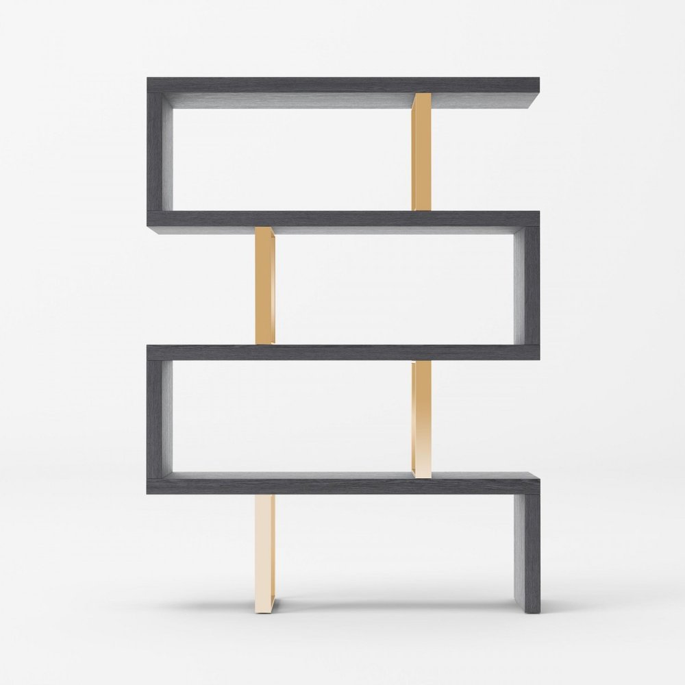 Gold And Gray Four Tier Bookcase HomeRoots