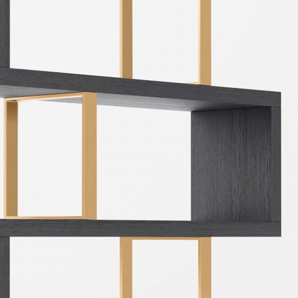 Gold And Gray Four Tier Bookcase HomeRoots