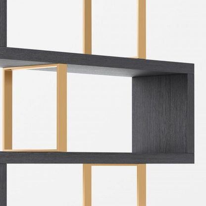 Gold And Gray Four Tier Bookcase HomeRoots