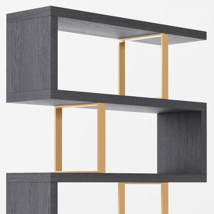 Gold And Gray Four Tier Bookcase HomeRoots