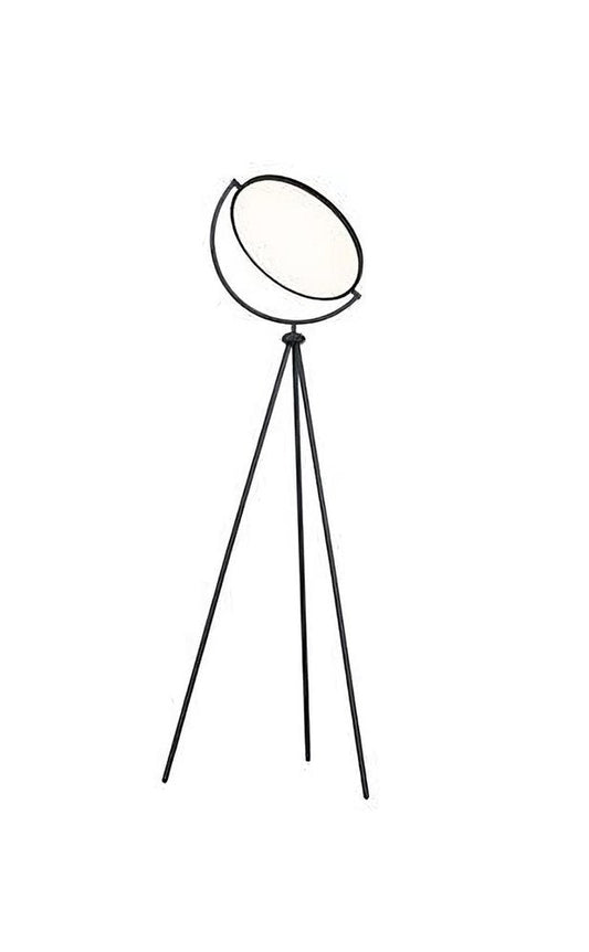 60" Black LED Tripod Floor Lamp With Black Metal Novelty Shade HomeRoots