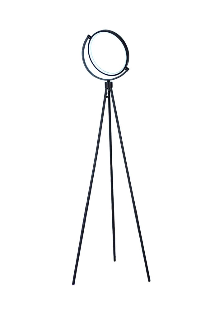60" Black LED Tripod Floor Lamp With Black Metal Novelty Shade HomeRoots