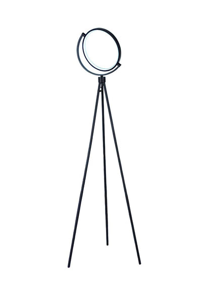 60" Black LED Tripod Floor Lamp With Black Metal Novelty Shade HomeRoots
