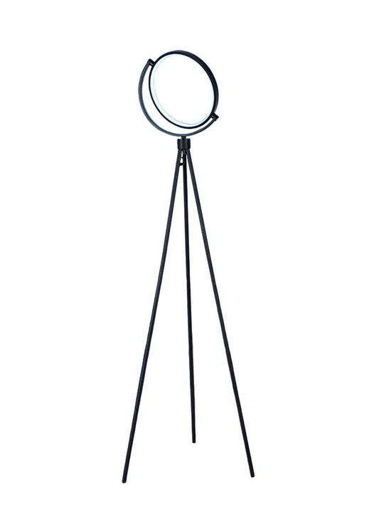 60" Black LED Tripod Floor Lamp With Black Metal Novelty Shade HomeRoots