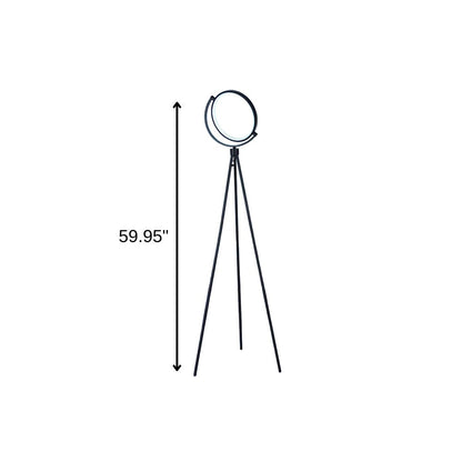 60" Black LED Tripod Floor Lamp With Black Metal Novelty Shade HomeRoots