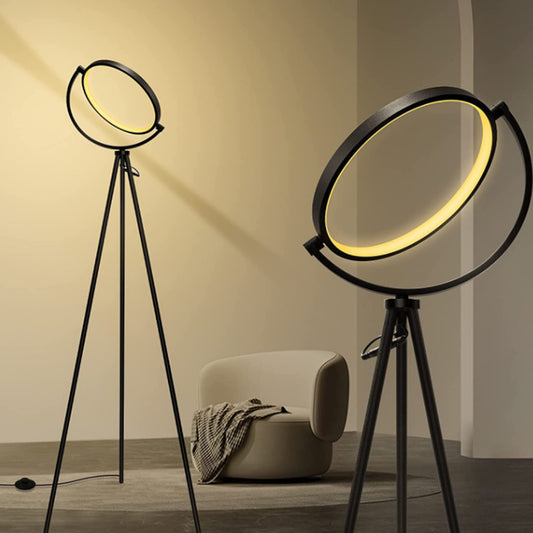 60" Black LED Tripod Floor Lamp With Globe