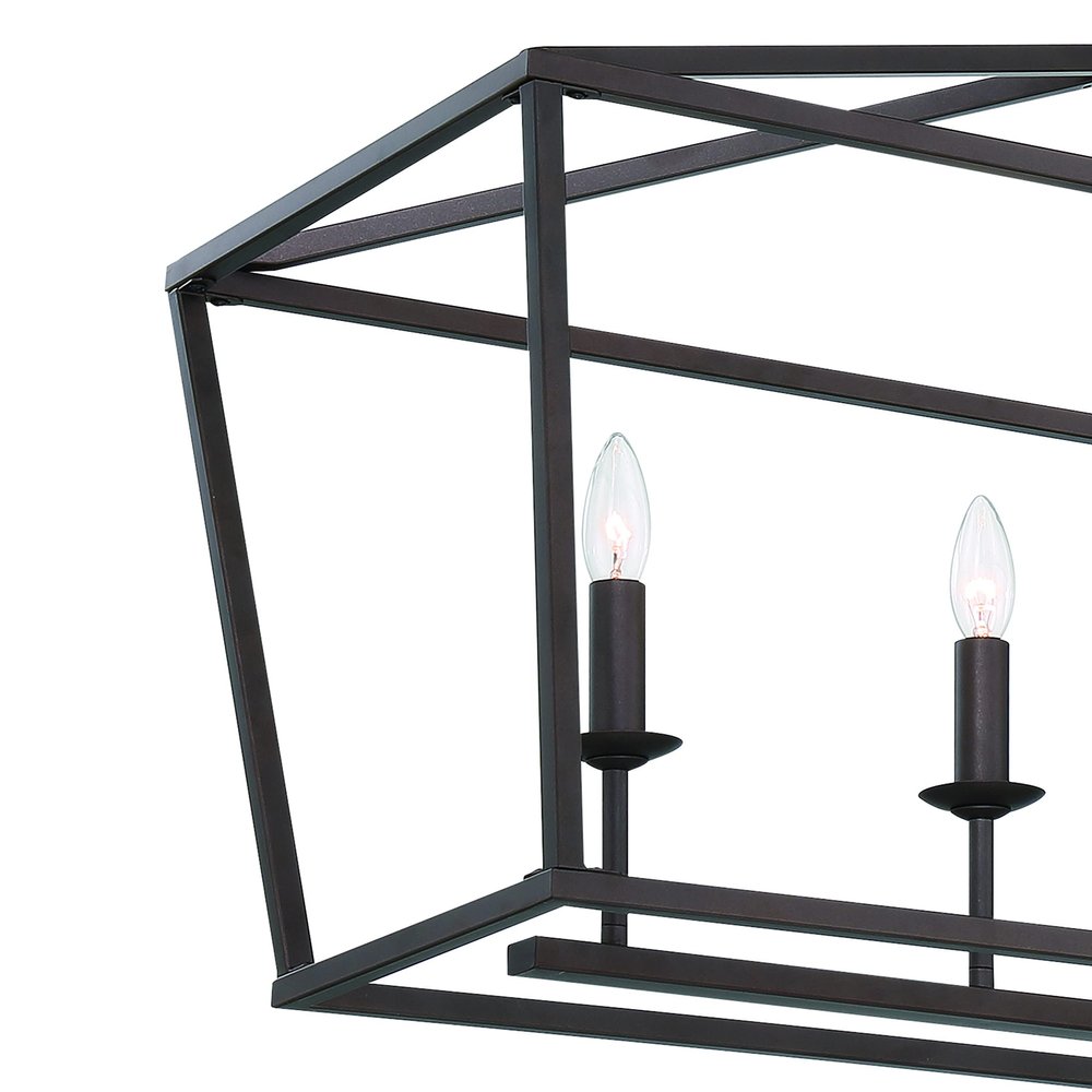 Bronze Candle Style Six Light Metal Dimmable Chandelier — view 3