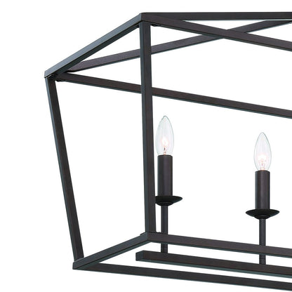 Bronze Candle Style Six Light Metal Dimmable Chandelier