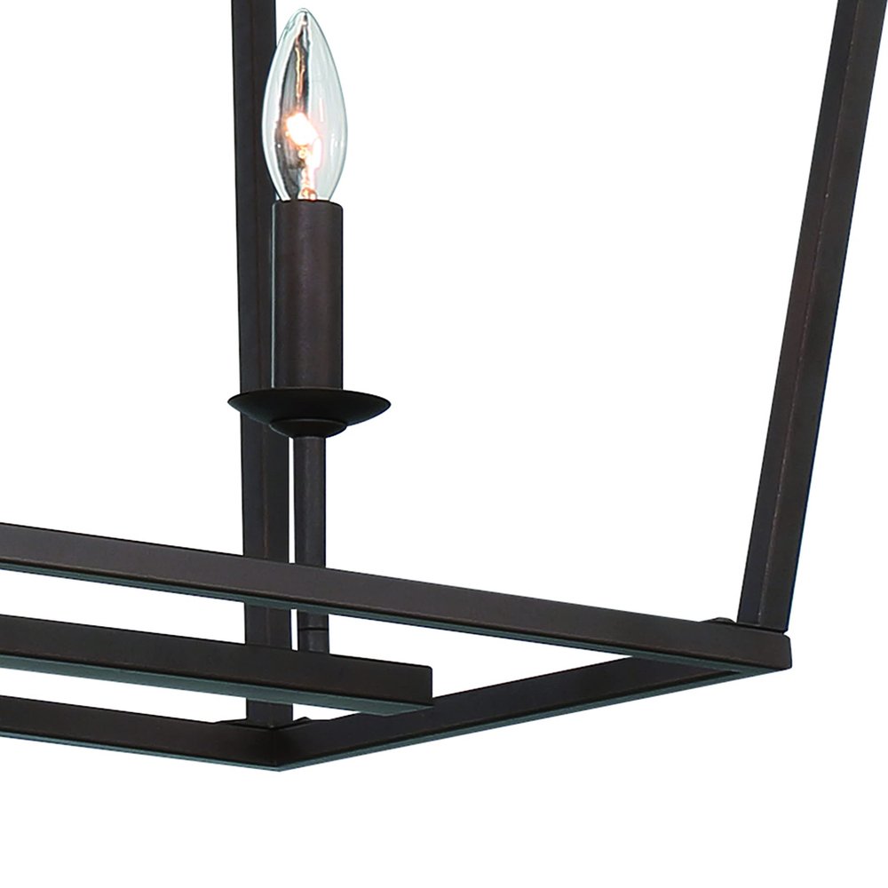 Bronze Candle Style Six Light Metal Dimmable Chandelier — view 4