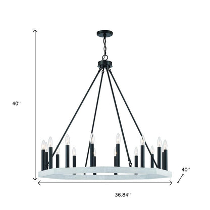 Black And White Candle Style Multi Light Metal Dimmable Chandelier