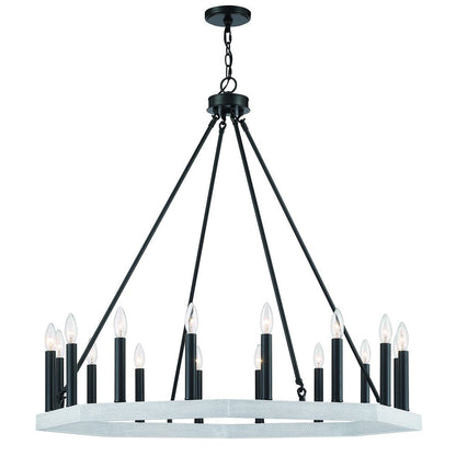 Black And White Candle Style Multi Light Metal Dimmable Chandelier