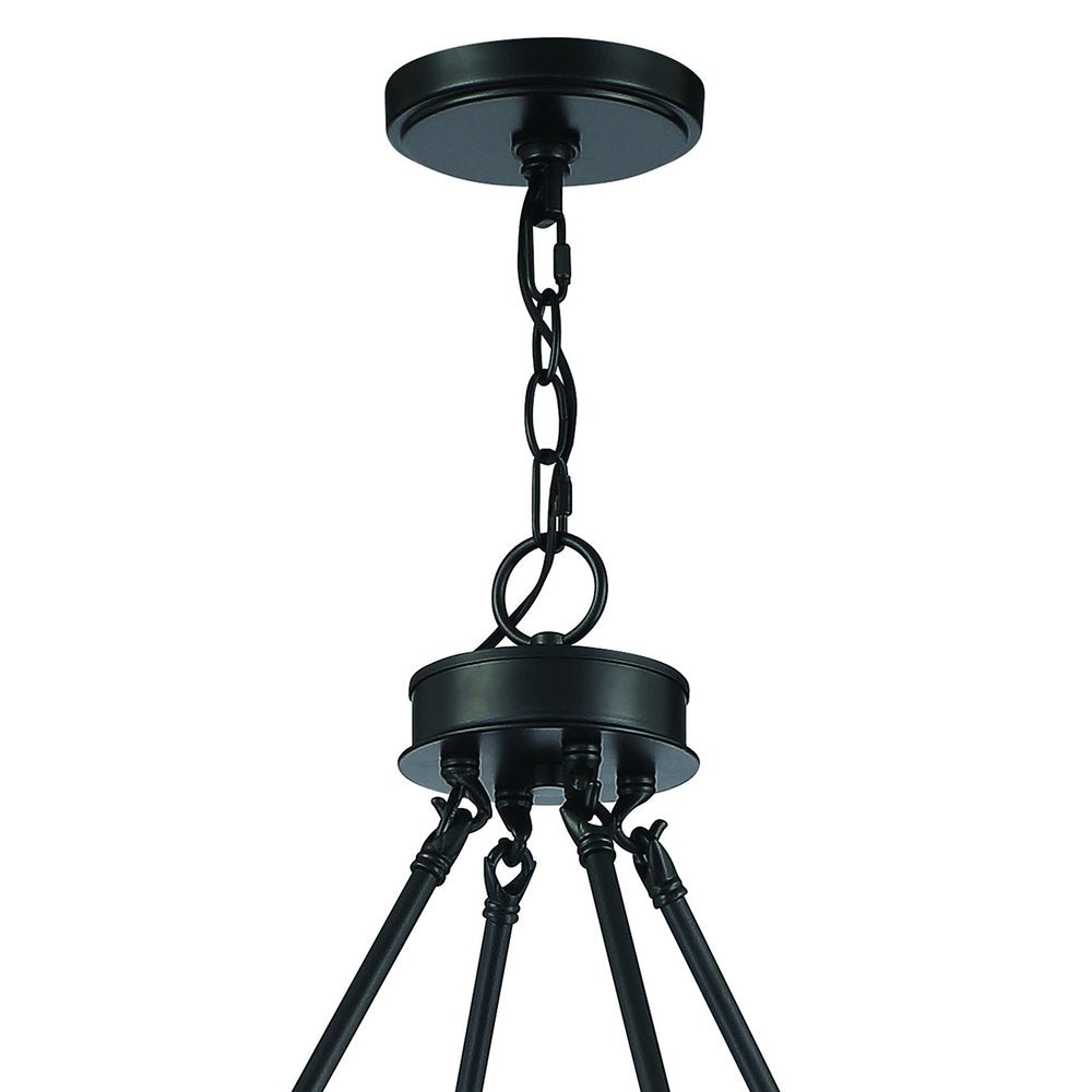 Black And White Candle Style Multi Light Metal Dimmable Chandelier — view 4