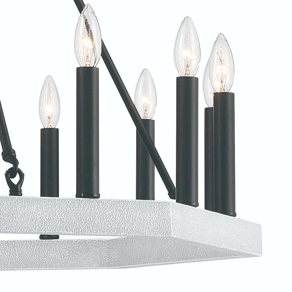 Black And White Candle Style Multi Light Metal Dimmable Chandelier — view 5