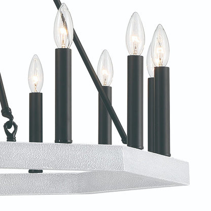 Black And White Candle Style Multi Light Metal Dimmable Chandelier