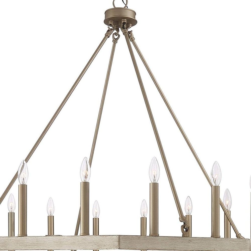 Brass Candle Style Multi Light Metal Dimmable Flush Chandelier — view 10