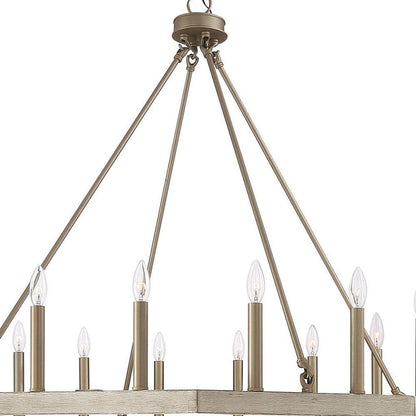 Brass Candle Style Multi Light Metal Dimmable Flush Chandelier