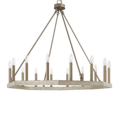 Brass Candle Style Multi Light Metal Dimmable Flush Chandelier