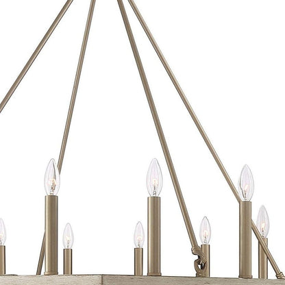 Brass Candle Style Multi Light Metal Dimmable Flush Chandelier