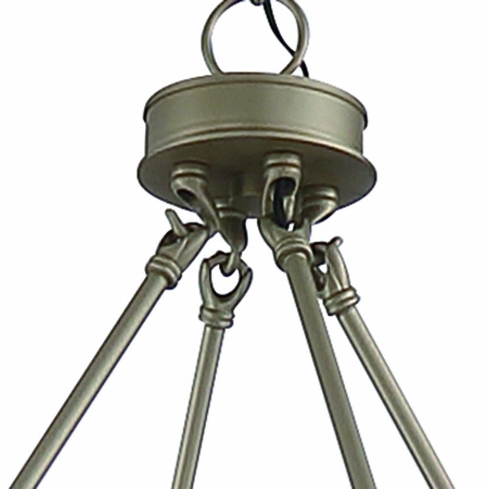 Brass Candle Style Multi Light Metal Dimmable Flush Chandelier — view 4