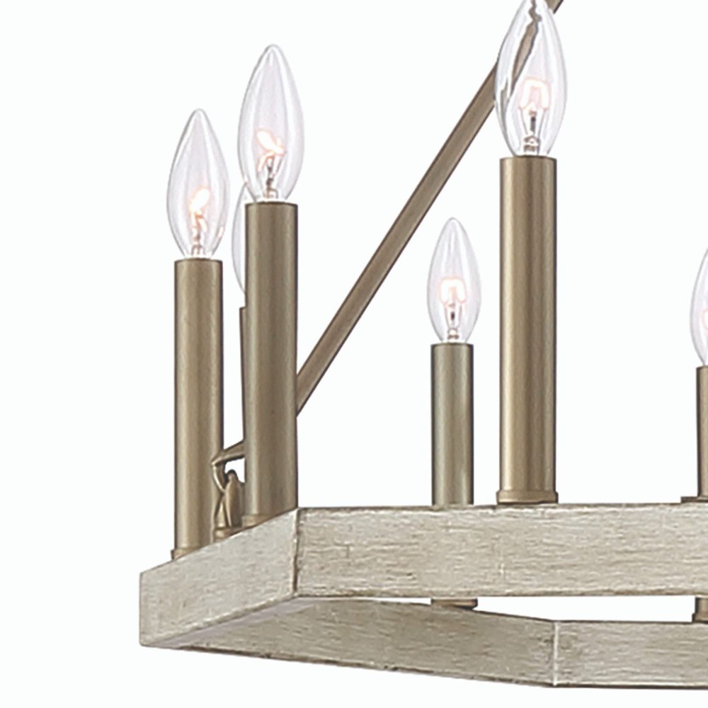 Brass Candle Style Multi Light Metal Dimmable Flush Chandelier — view 5