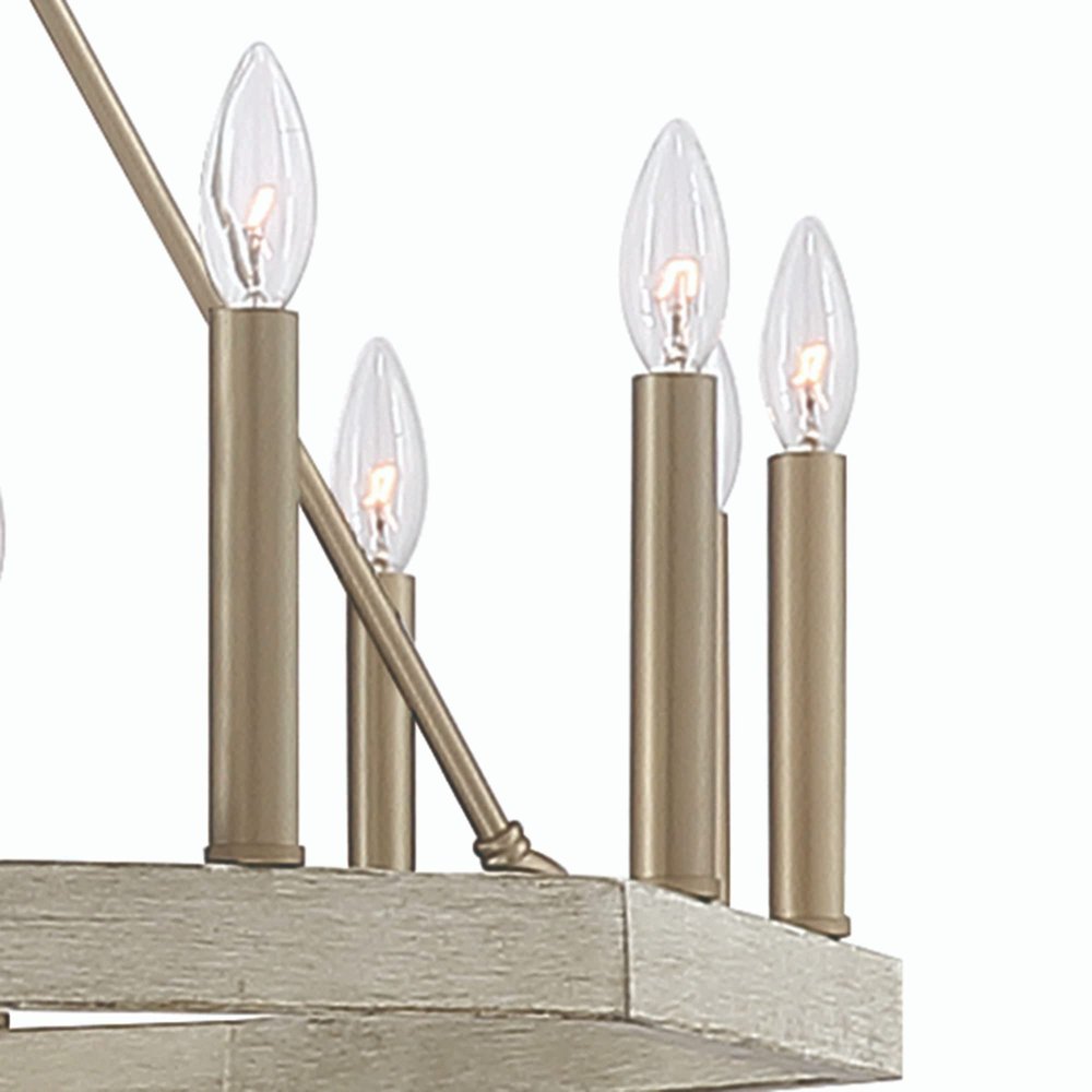 Brass Candle Style Multi Light Metal Dimmable Flush Chandelier — view 6