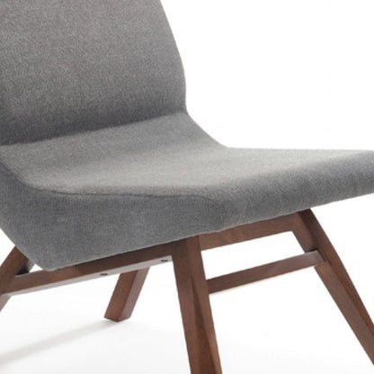 22" Gray And Brown Upholstered Lounge Chair With Ottoman HomeRoots