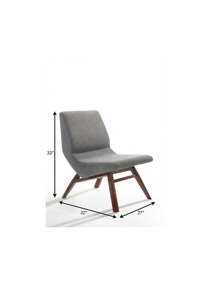 22" Gray And Brown Upholstered Lounge Chair With Ottoman HomeRoots