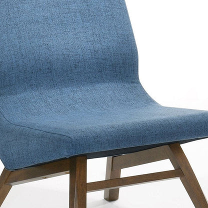 22" Blue And Brown Upholstered Lounge Chair With Ottoman HomeRoots