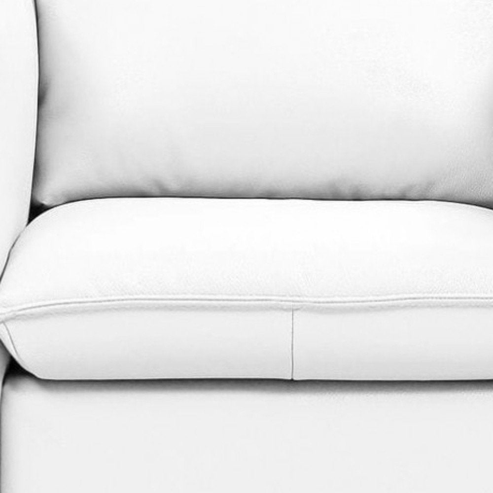 36" White And Silver Genuine Leather Swivel Lounge Chair HomeRoots