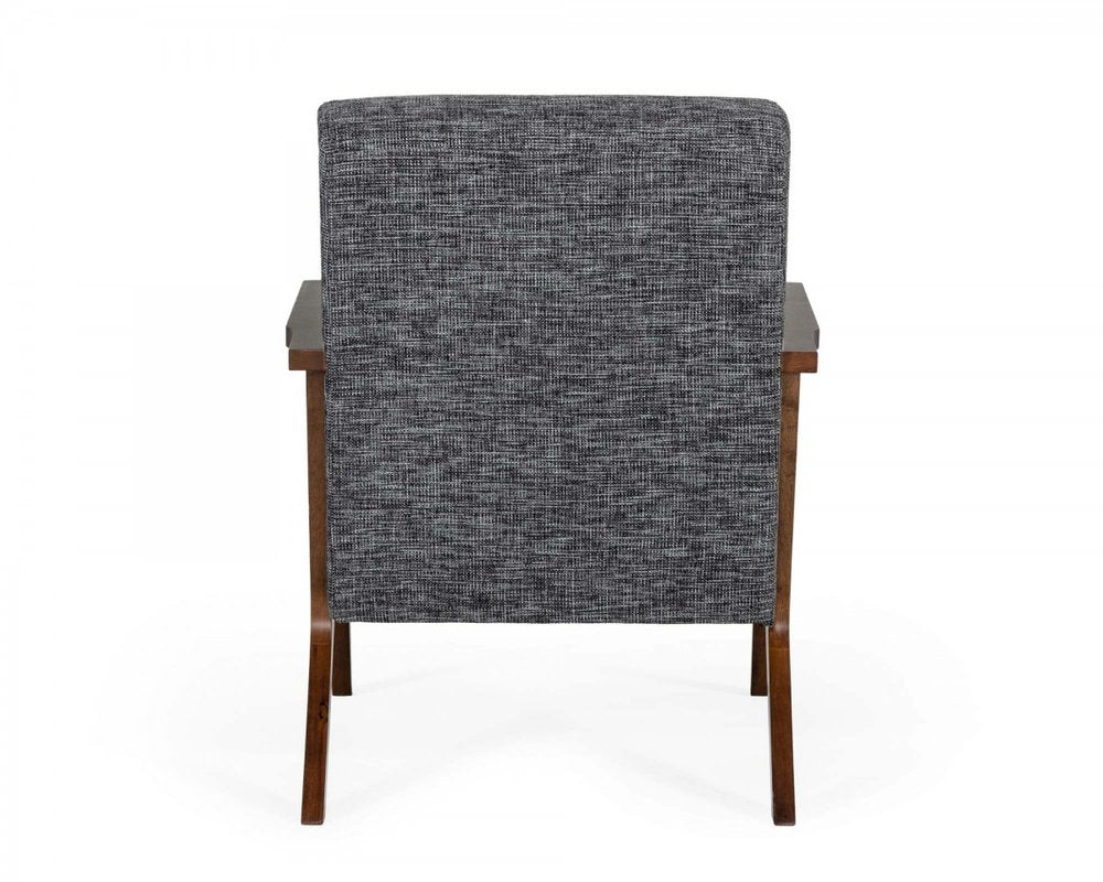 24" Gray And Brown Upholstered Arm Chair HomeRoots