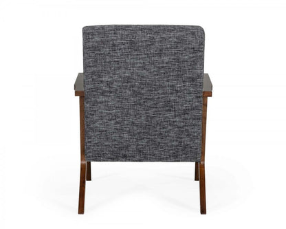 24" Gray And Brown Upholstered Arm Chair HomeRoots