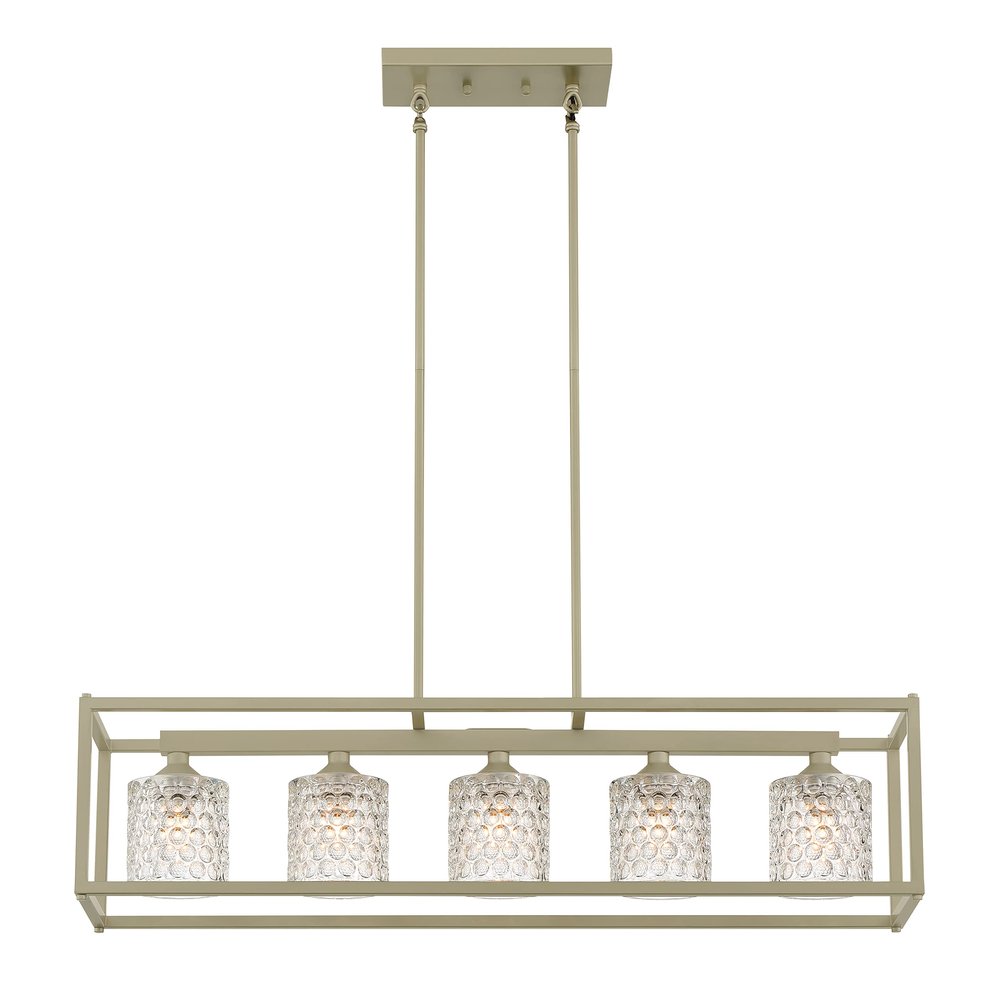 Silver Kitchen Island Five Light Metal Dimmable Chandelier With Clear Shades — view 6