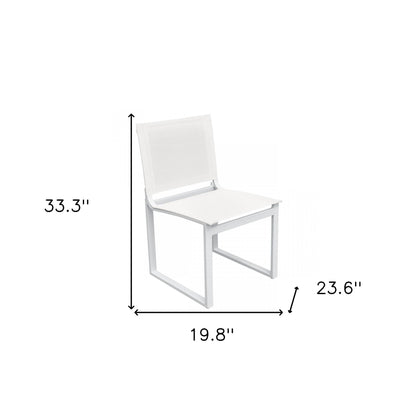 Set of Two 20" White Aluminum Indoor Outdoor Dining Chair