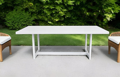 83" White Aluminum Outdoor Dining Table HomeRoots
