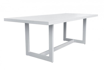 83" White Aluminum Outdoor Dining Table HomeRoots