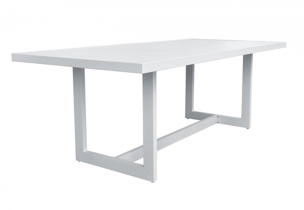 83" White Aluminum Outdoor Dining Table HomeRoots