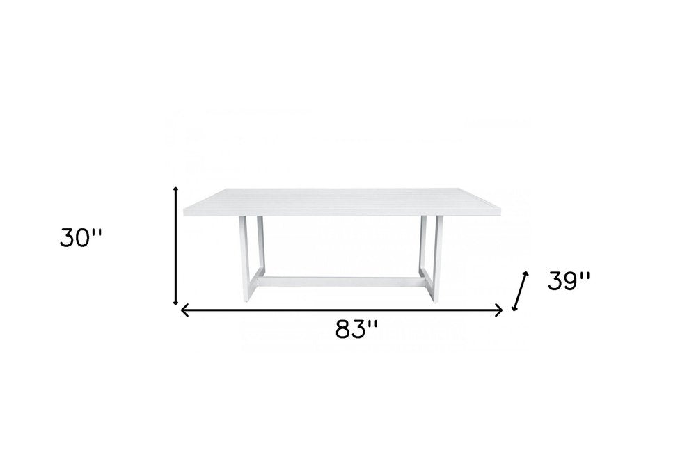83" White Aluminum Outdoor Dining Table HomeRoots