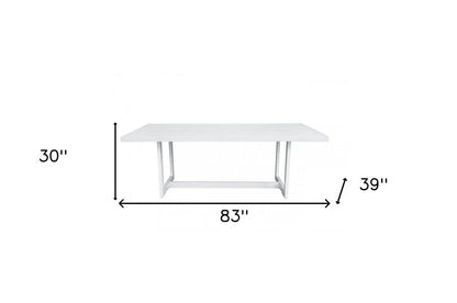 83" White Aluminum Outdoor Dining Table HomeRoots