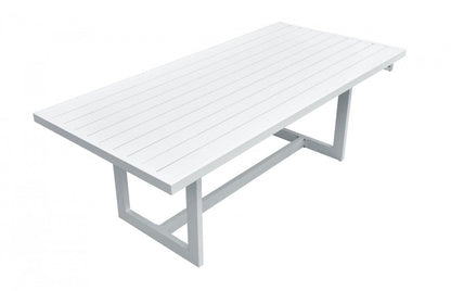 83" White Aluminum Outdoor Dining Table HomeRoots
