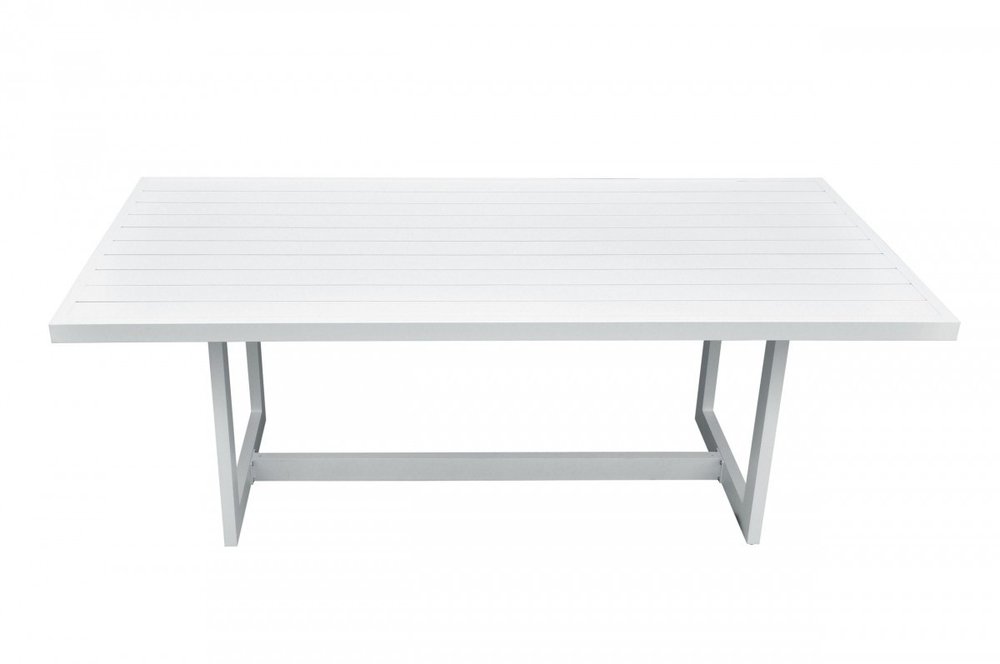83" White Aluminum Outdoor Dining Table HomeRoots