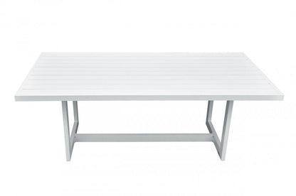 83" White Aluminum Outdoor Dining Table HomeRoots