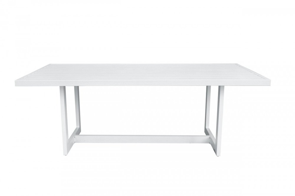 83" White Aluminum Outdoor Dining Table HomeRoots